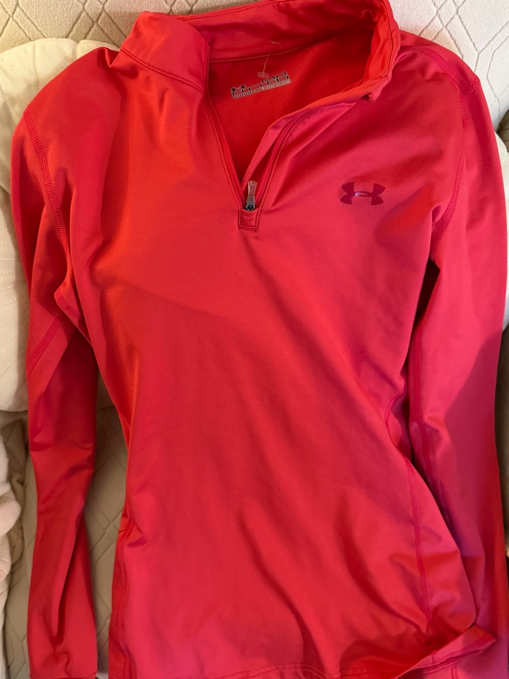 Under Armour Women's Bright Pink Quarter-Zip Athletic Pullover